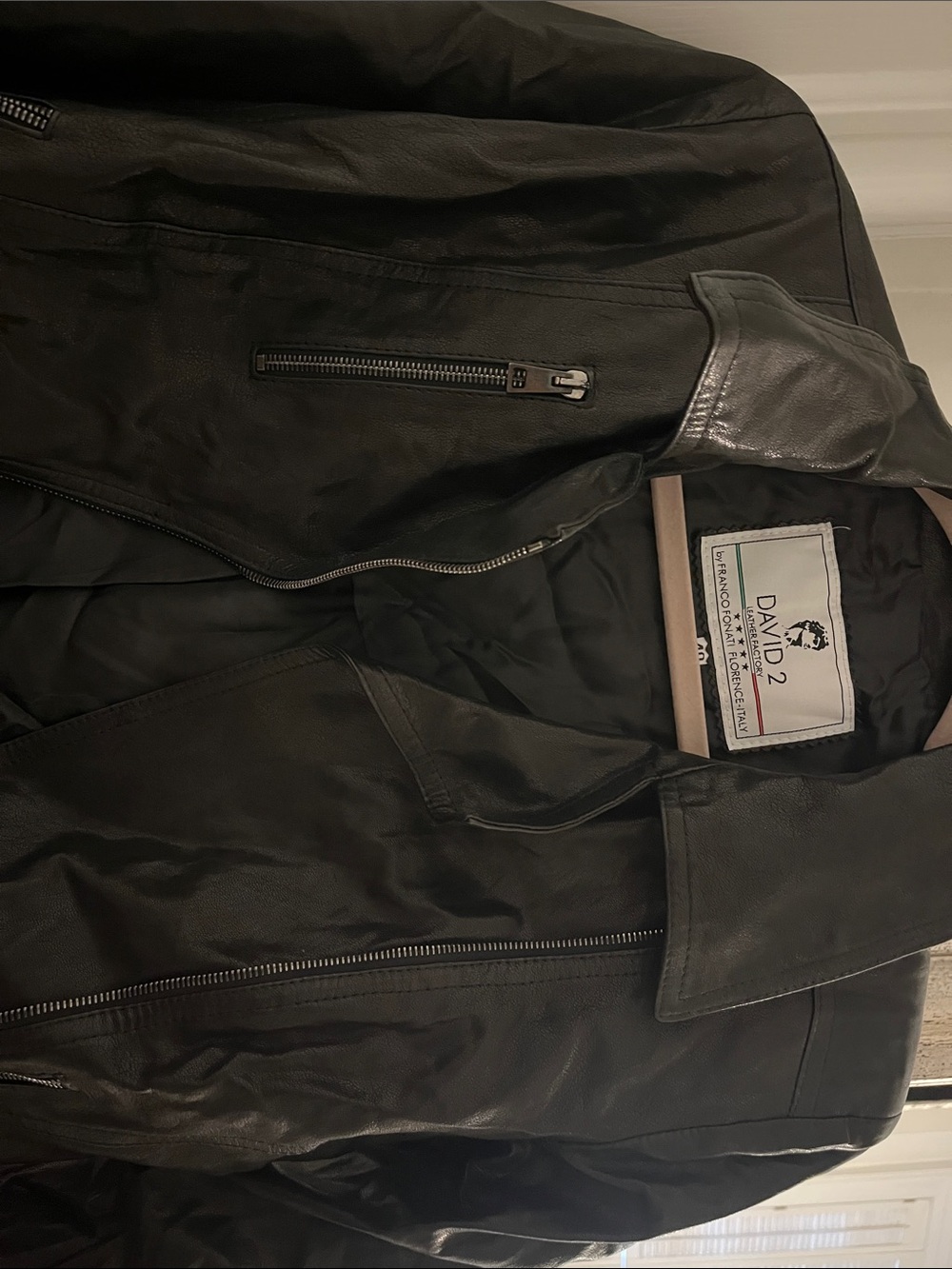Italian David 2 Genuine Women's Black Leather Jacket - Picture 2 of 3